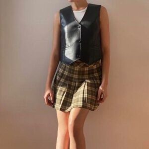Wilfred Brown Plaid Mini Skirt